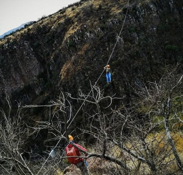 El circuito de siete tirolesas cruza el cañon Aguila Cola Roja. Foto Instagram @tirolesas_sma